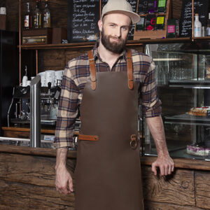 Skórzany fartuch X-Style z poprzecznymi paskami 60 x 82 cm - LS 35 - obrazek 1